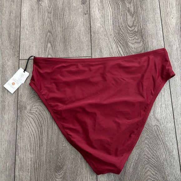 Shade and shore woman’s high waist high leg cheeky bikini bottom - Picture 2 of 5